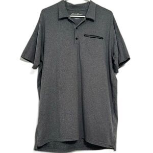 Eddie Bauer Free Dry Golf Polo Shirt Mens L Tall Outdoor Sport Grey Pickleball